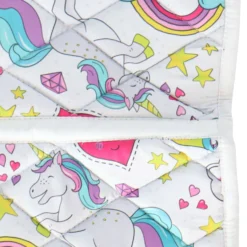 HB Zadeldekje Unicorn Cartoon Wit Print