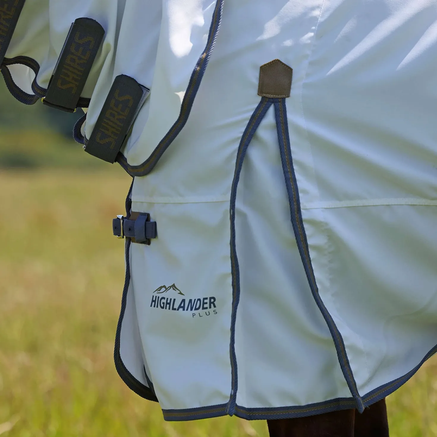 Highlander Plus by Shires Eczeemdeken Sweet-Itch Combo Wit/Airforce