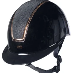 HKM Cap Lady Shield Brillant Zwart/Roségoud