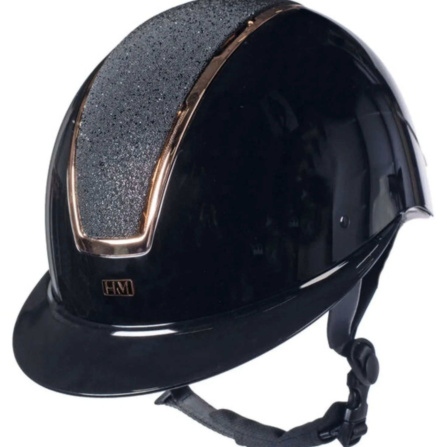 HKM Cap Lady Shield Brillant Zwart/Roségoud