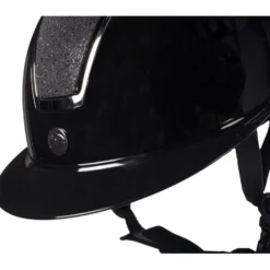 HKM Cap Lady Shield Brillant Zwart/Zilver