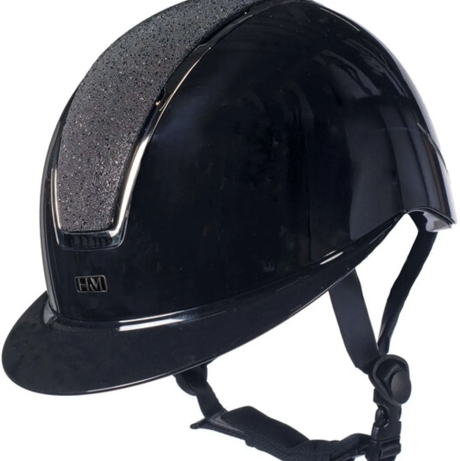 HKM Cap Lady Shield Brillant Zwart/Zilver