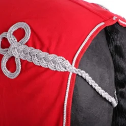 HKM Fleecedeken Met Kraag Rood