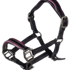 HKM Hobby Horsing Leren Halster Zwart/Roze