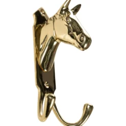 HKM Hoofdstelhanger Paardenhoofd Dubbele Haak Messing