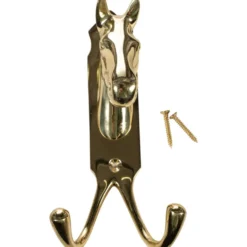HKM Hoofdstelhanger Paardenhoofd Dubbele Haak Messing