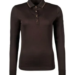 HKM Poloshirt Rosegold Glamour Longsleeve Bruin/Rosegoud