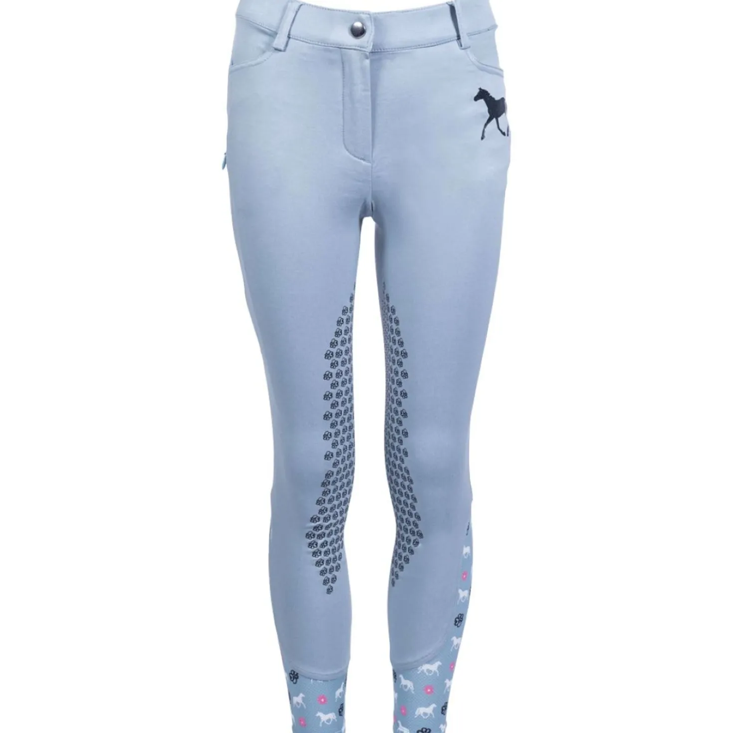HKM Rijbroek Bria Half Grip Rookblauw