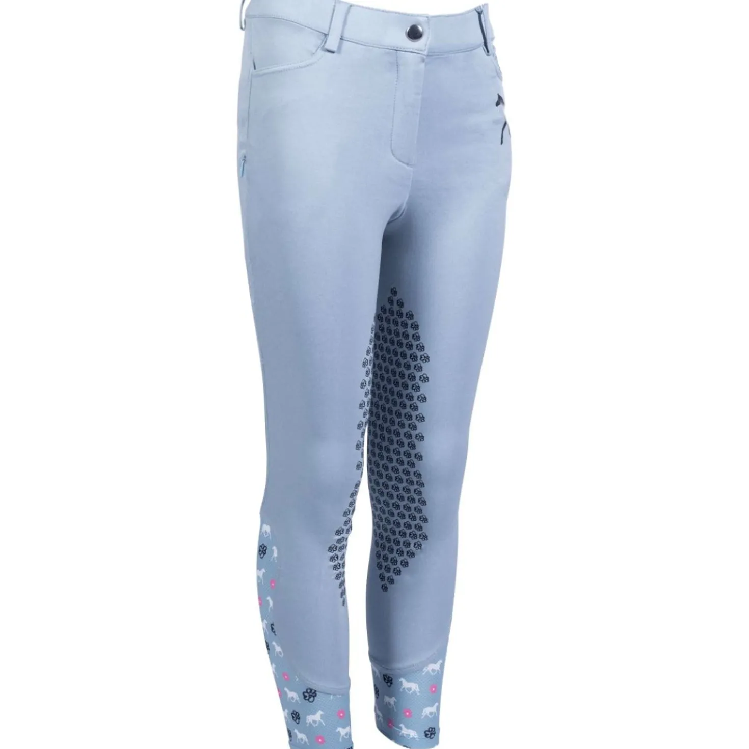 HKM Rijbroek Bria Half Grip Rookblauw