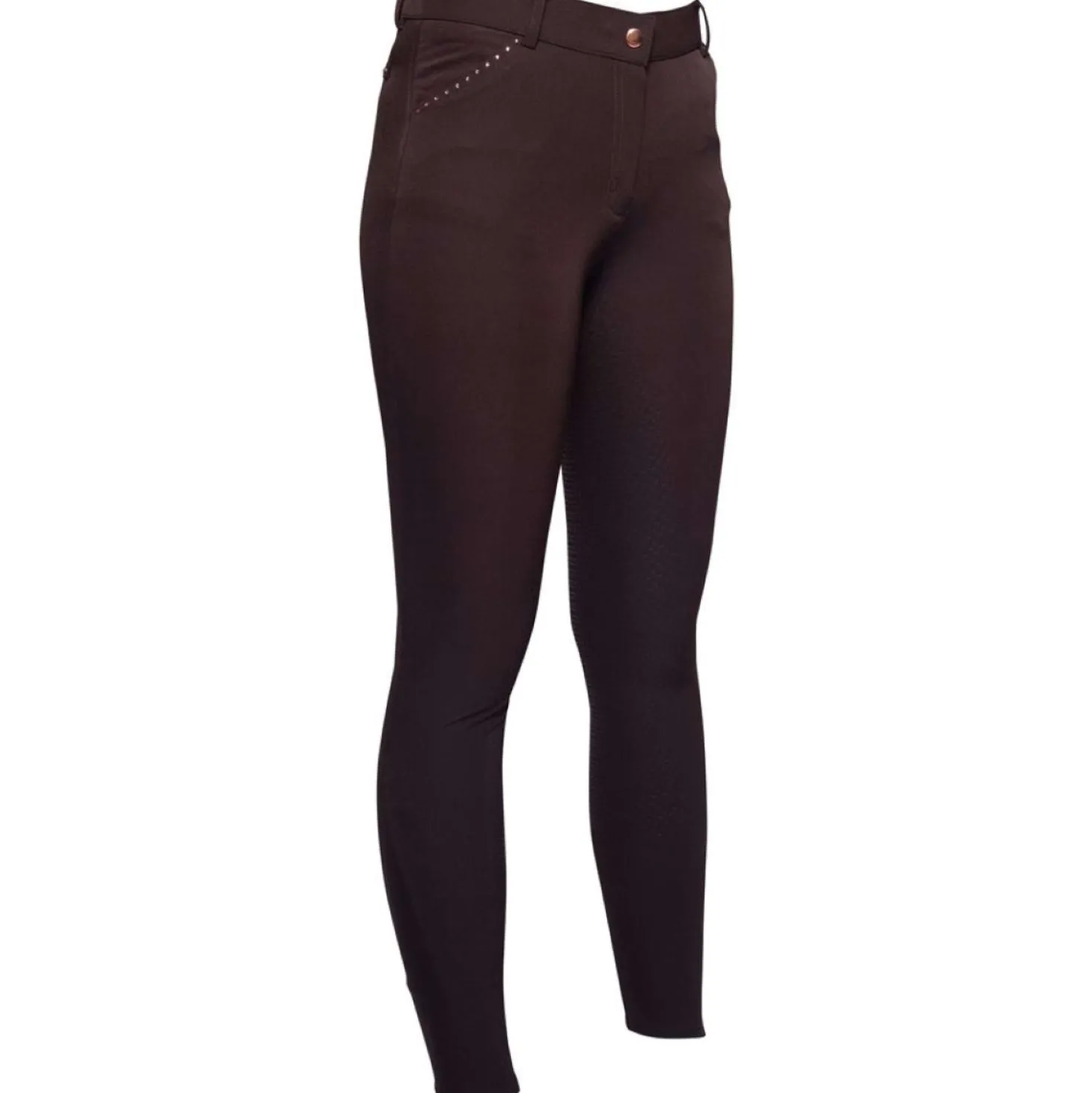 HKM Rijbroek Rosegold Glamour Full Grip Bruin/Rosegoud