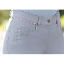 HKM Rijbroek Rosegold Sparkle Full Grip Grijs/Rosegoud