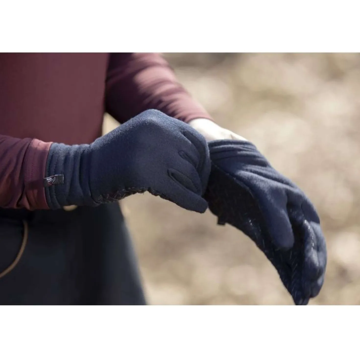 HKM Rijhandschoenen Polar Fleece Voering Donkerblauw