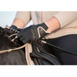 HKM Rijhandschoenen Rosegold Glamour Zwart