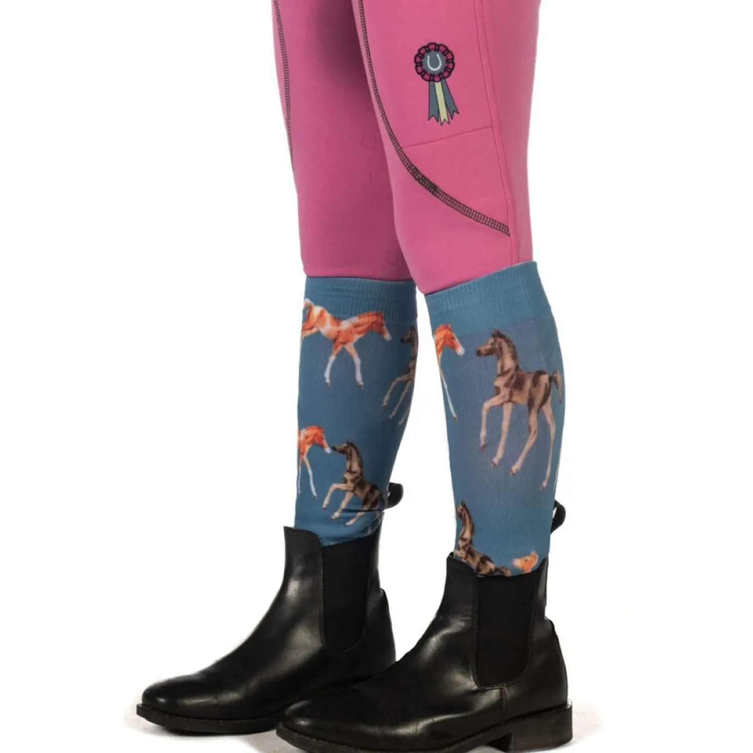 HKM Rijsokken Pony Club Rook Blauw