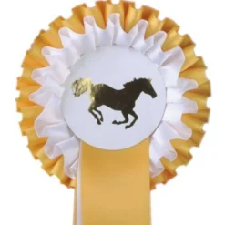 HKM Rozet 2 Lagen Goud/Wit