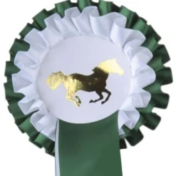 HKM Rozet 2 Lagen Groen/Wit