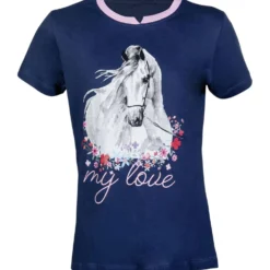 HKM T-Shirt Horse Spirit Donkerblauw