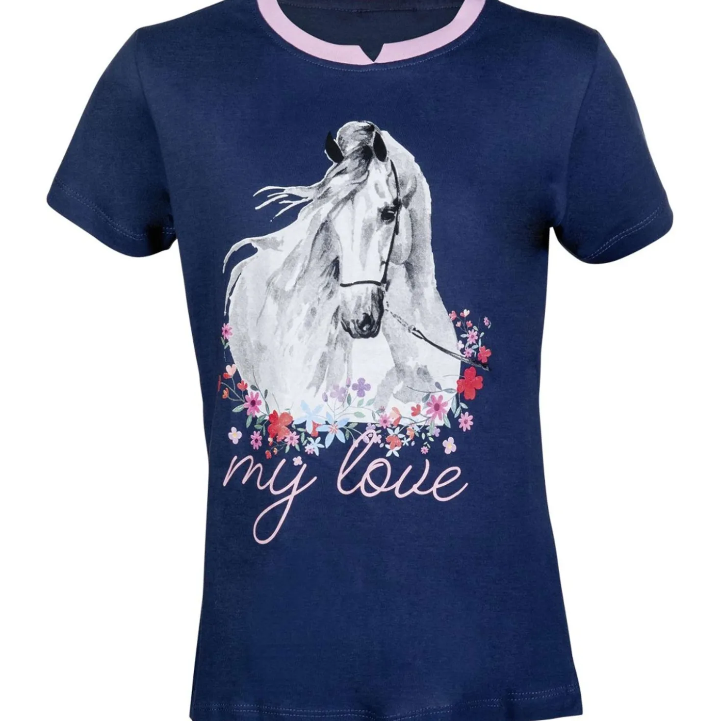 HKM T-Shirt Horse Spirit Donkerblauw