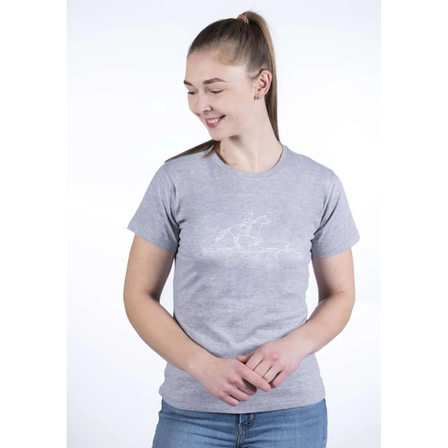 HKM T-Shirt Ride More Lichtgrijs/Melange
