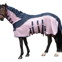 HKM Vliegendeken Comfort Rain Donkerblauw/Roze
