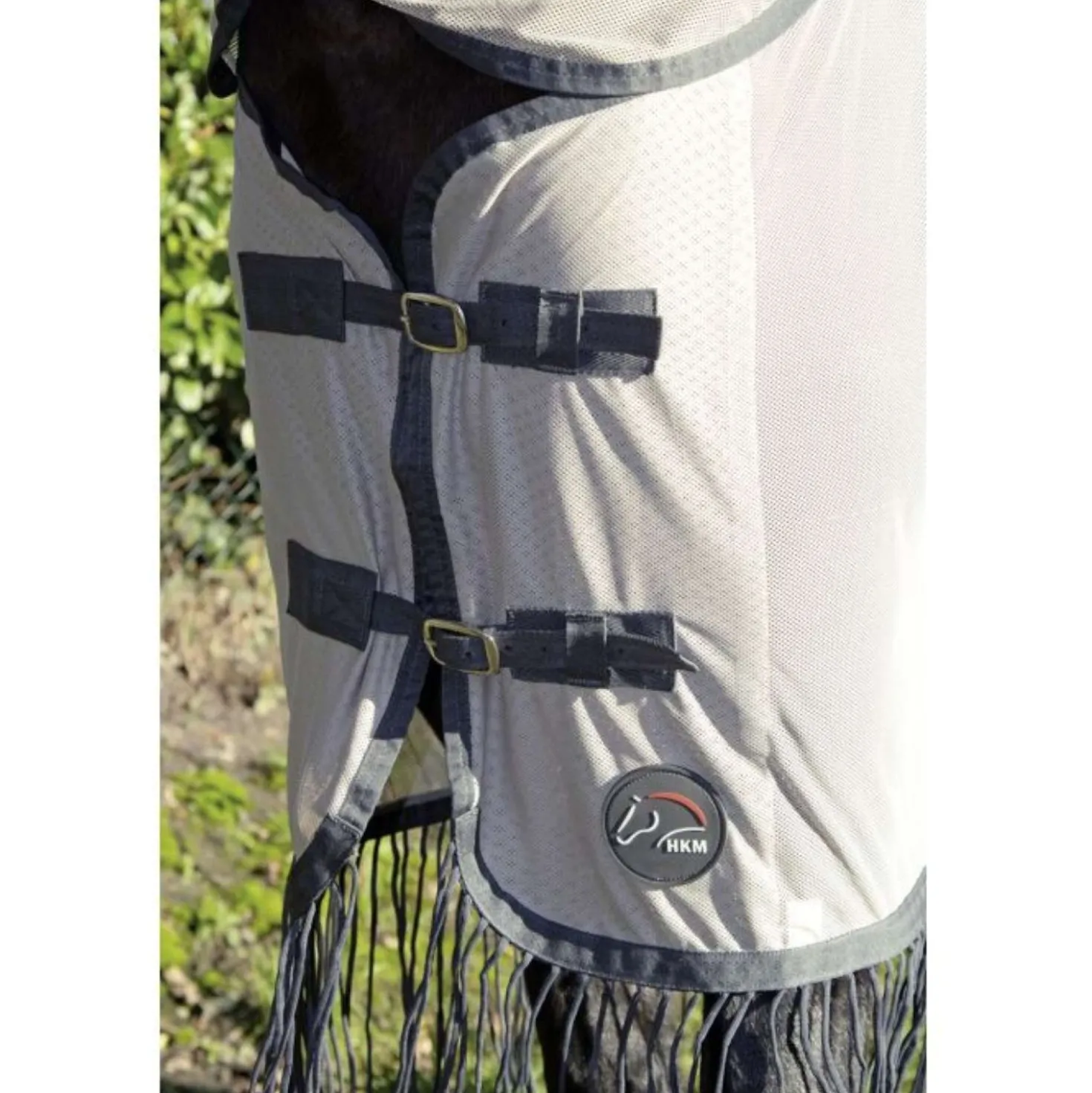 HKM Vliegendeken Fringes Afneembare Hals Zilver/Grijs