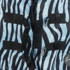 HKM Vliegendeken Zebra met Hals Aqua/Zwart