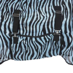 HKM Vliegendeken Zebra met Hals Aqua/Zwart