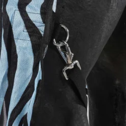 HKM Vliegendeken Zebra met Hals Aqua/Zwart