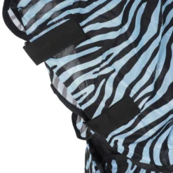HKM Vliegendeken Zebra met Hals Aqua/Zwart