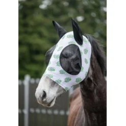 HKM Vliegenmasker Avocado Wit/Paars
