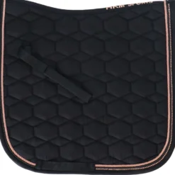 HKM Zadeldekje Rosegold Glamour Dressuur Zwart/Rosegoud