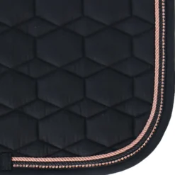 HKM Zadeldekje Rosegold Glamour Dressuur Zwart/Rosegoud