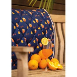HKM Zadeldekje Splash Dressuur Donker Blauw/Oranje