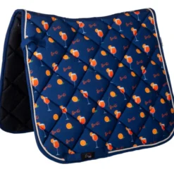 HKM Zadeldekje Splash Dressuur Donker Blauw/Oranje