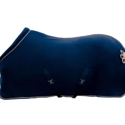 HKM Zweetdeken Rosegold Glamour Donkerblauw/Rosegoud