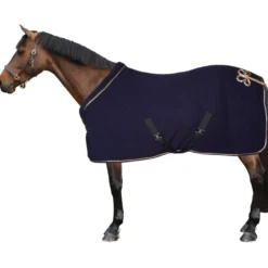 HKM Zweetdeken Rosegold Glamour Donkerblauw/Rosegoud