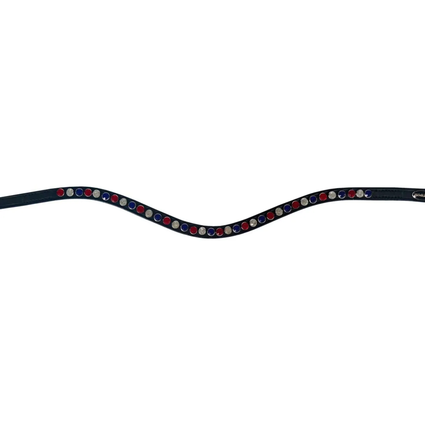 HORKA Frontriem Colori Zwart Leder Rood/Wit/Blauw