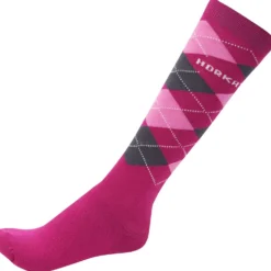HORKA Paardrijsokken Ruit Fuchsia