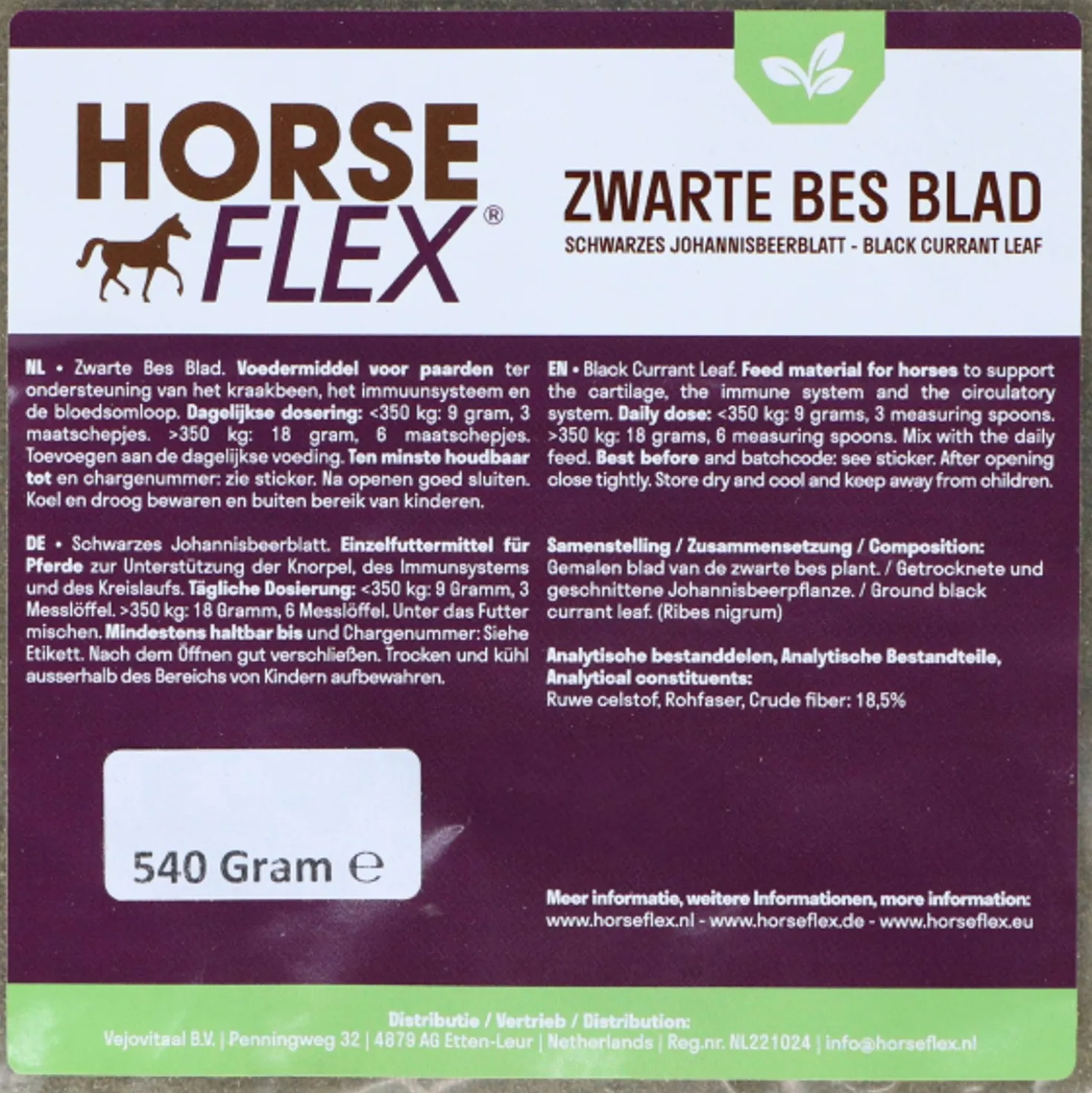 HorseFlex Zwarte Bes Blad Navulling