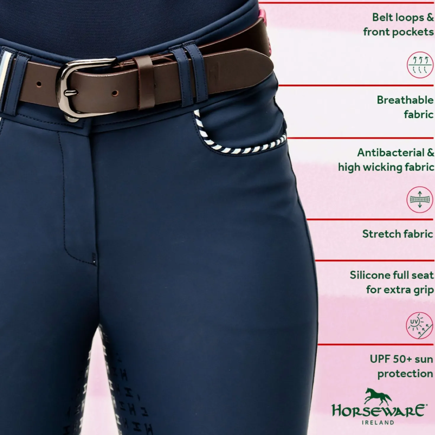 Horseware Rijbroek Newmarket High Rise Full Seat Navy