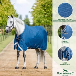 Horseware Therapy Turnout Ionic 100g Imperial Blue/Silver/Navy