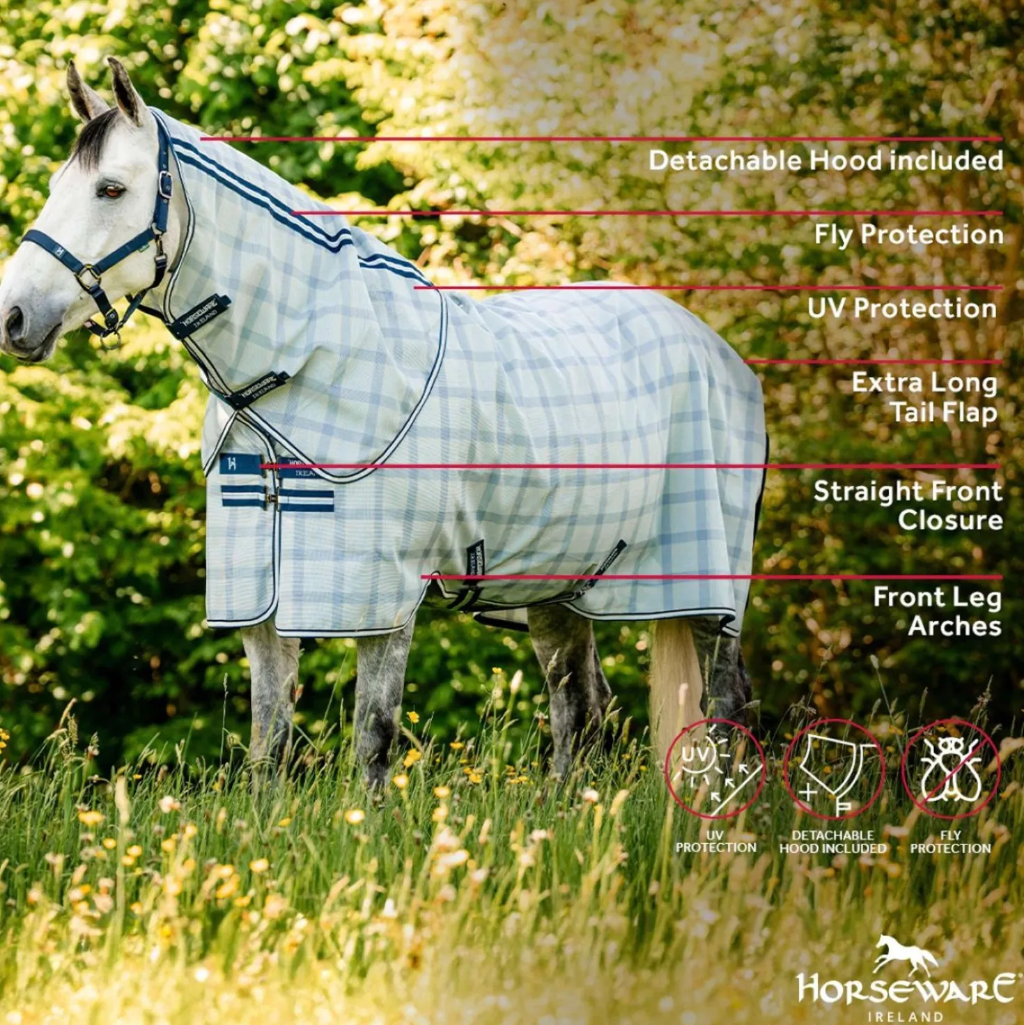 Horseware Vliegendeken Newmarket Plus Witney Navy