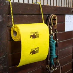 Horsewipe Elastiek met Musketonhaak Geel