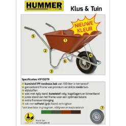 Hummer Kruiwagen Softwiel Terra Rood