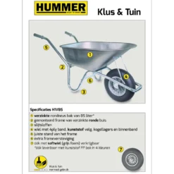 Hummer Kruiwagen Softwiel Verzinkt