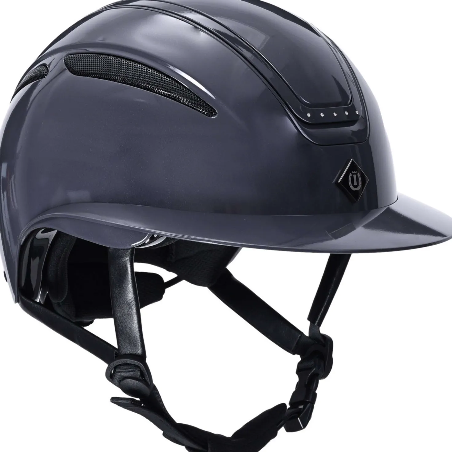 Imperial Riding Cap IRHOlania Deluxe Big Visor Donker Grijs/Grijs