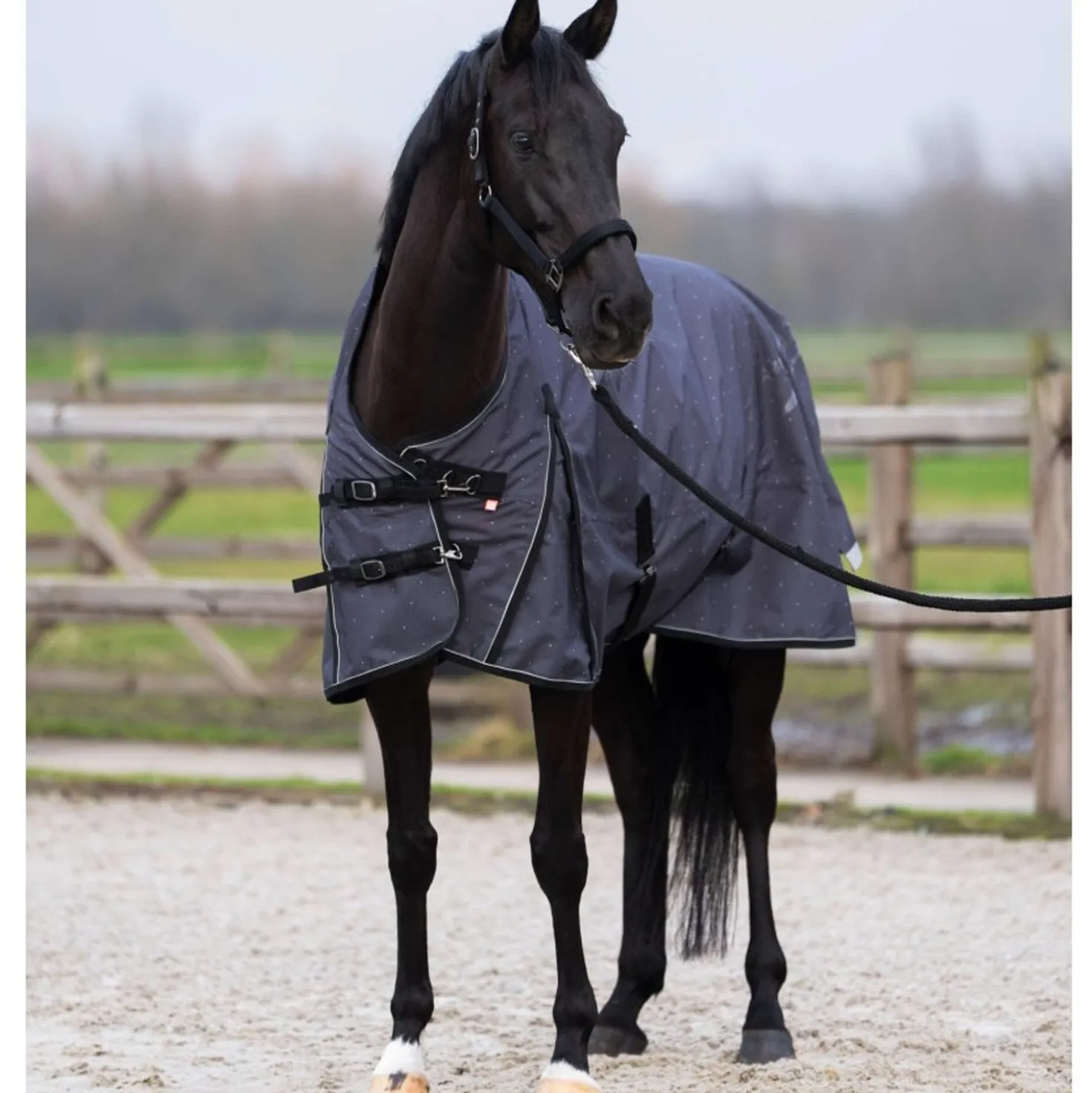 Imperial Riding Outdoordeken IRHSuper-dry AOP 200g Grijs