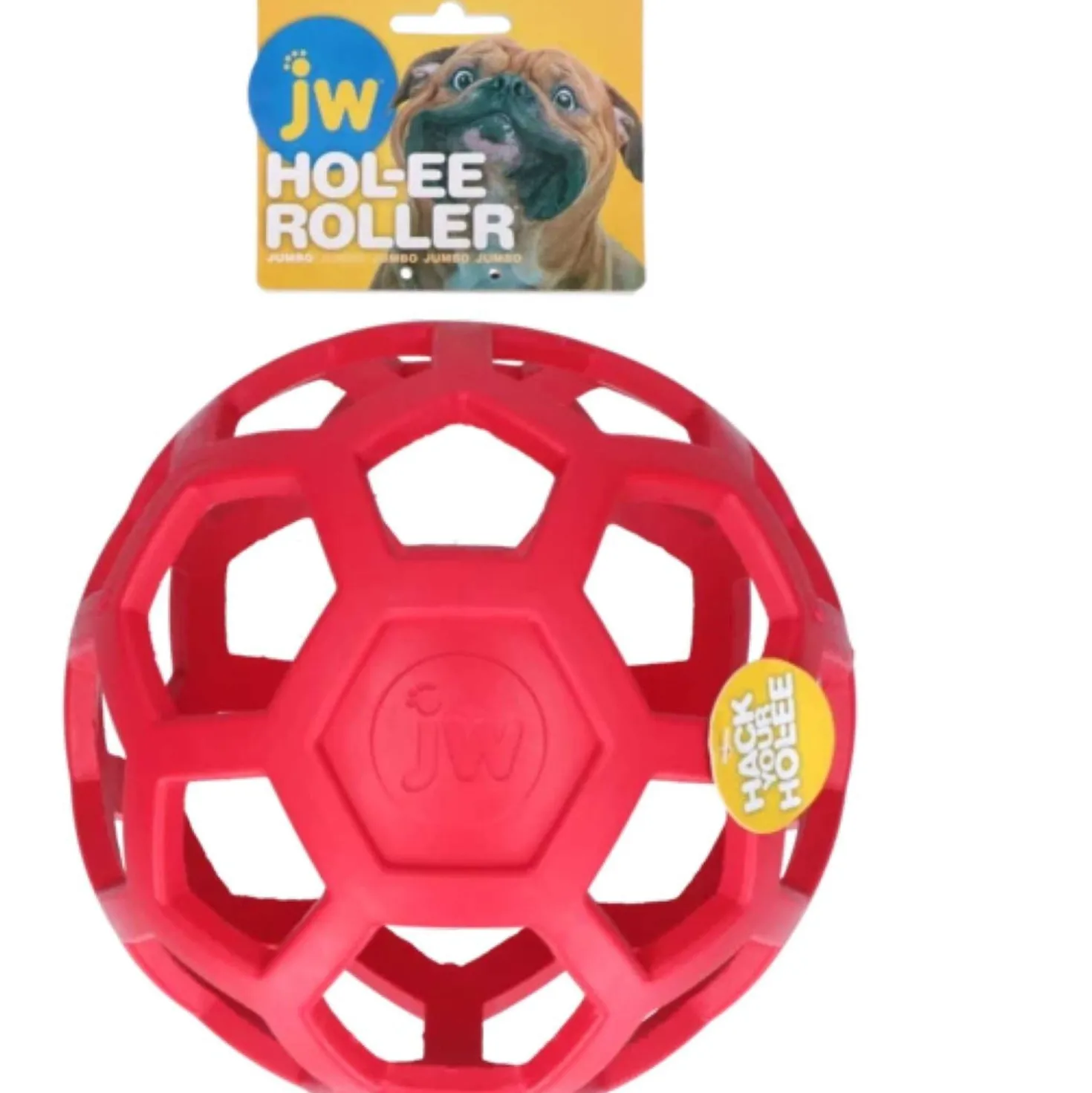 JW Speelbal HOL-EE Roller Jumbo Rood