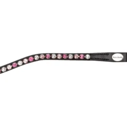 Kavalkade Frontriem Splendid Gebogen Zwart/Roze