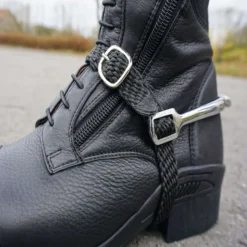 Kavalkade Sporenriempjes Gevlochten Nylon Zwart